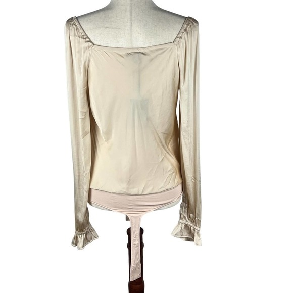 PAIGE ANDREYA SATIN LONG SLEEVE‎ THONG BODYSUIT NWT WOMEN'S SIZE MEDIUM - Picture 7 of 16